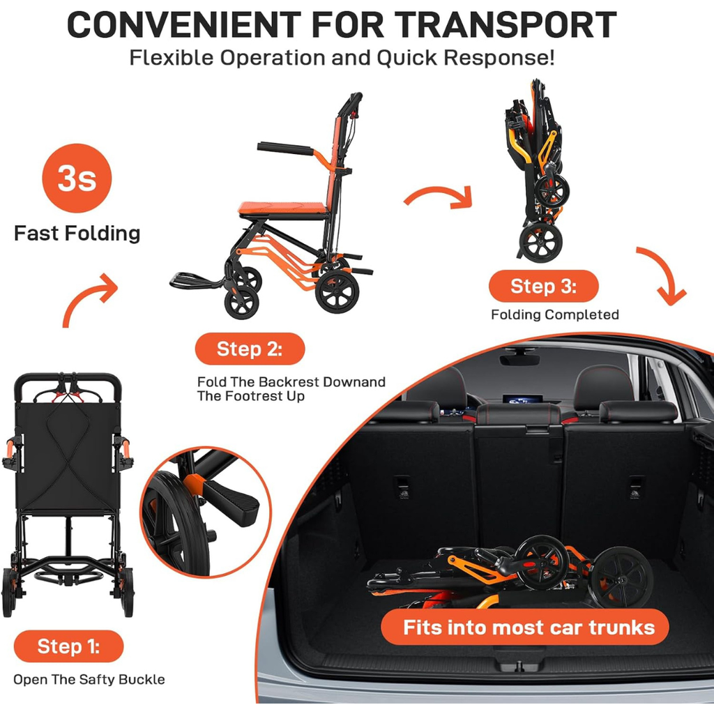 The Lightweight Folding Transport Chair